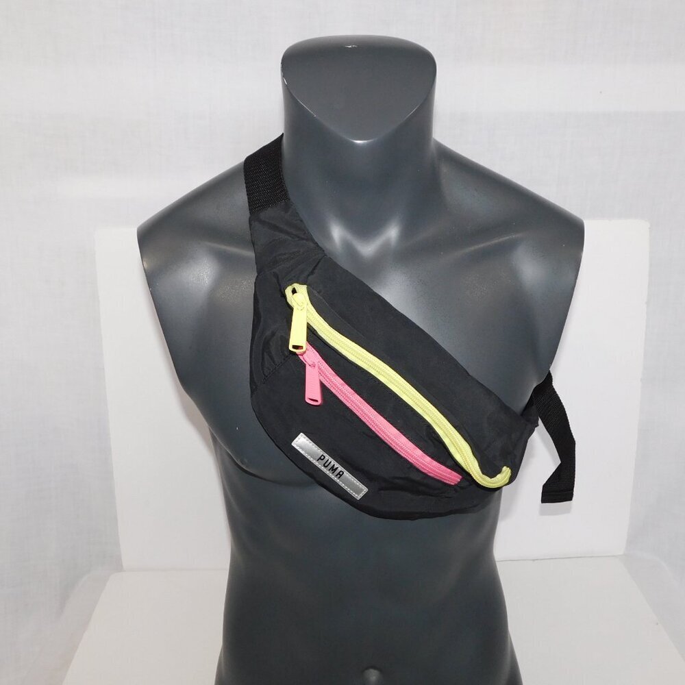 Puma Fanny Pack Belt Bag Waist Pack Crossbody o/s Black Neon Yellow Pink